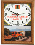 BNSF San  Francisco Peaks Wood Framed Clock