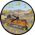 BNSF in the Desert Round Train Clock