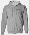 Rocky Goat Embroidered Full Zip Gray Hoodie