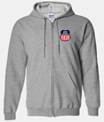 Union Pacific Embroidered Full Zip Gray Hoodie