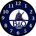 Baltimore & Ohio Logo Railroad Round Train Clock