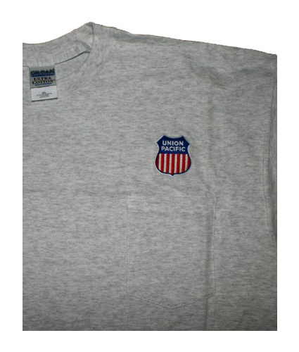Union Pacific Embroidered Logo Pocket T-Shirt - A-Trains.com